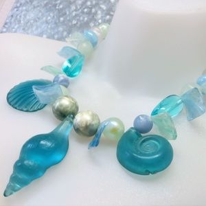 Tropical Beach Glam Bold Statement Necklace